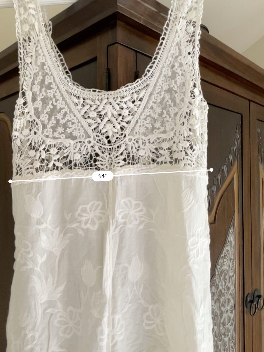 Solitaire White crochet & Embroidered Slip Dress/beach cover-up/ tunic